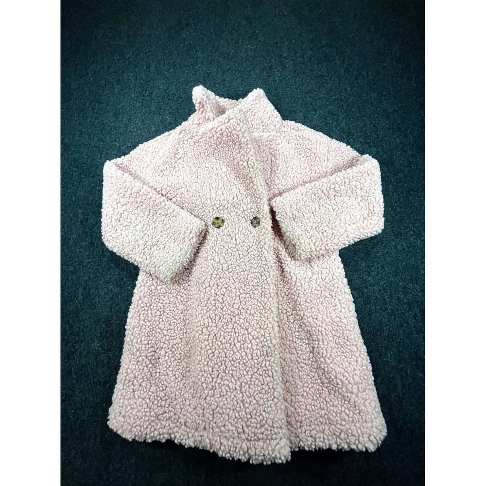 Biscotti Sherpa Teddy Coat Womens Small Pink Button Front Fuzzy Jacket Casual
